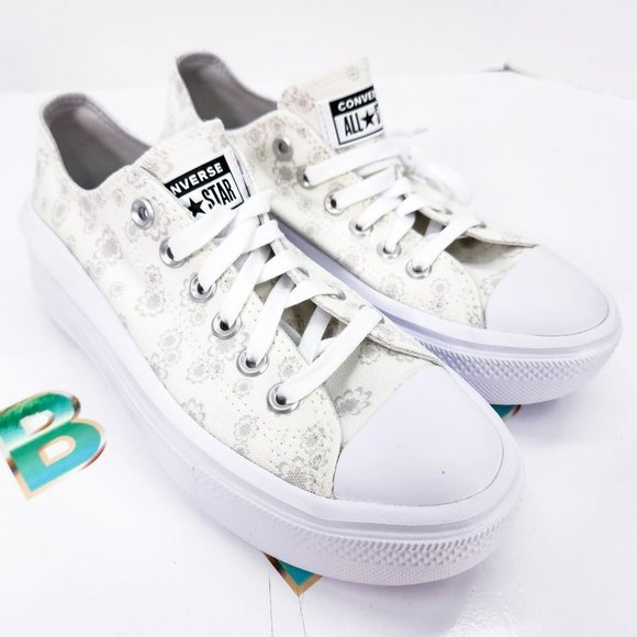Converse Women Chuck Taylor All Star Move OX Platform Tonal Floral A00841C - Picture 2 of 7